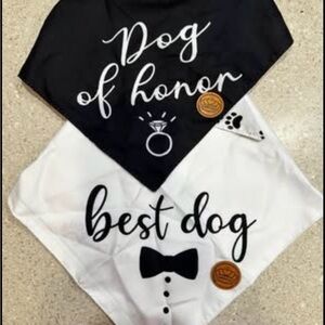 Black and White Dog Bandana Set Brand New